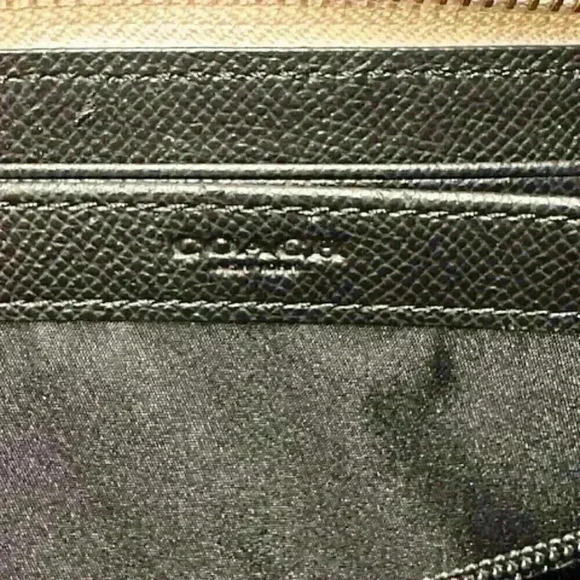 Coach Pebbled Leather Turnlock Bow Accordian Zip Wallet Cream 53415 - Picture 5 of 6